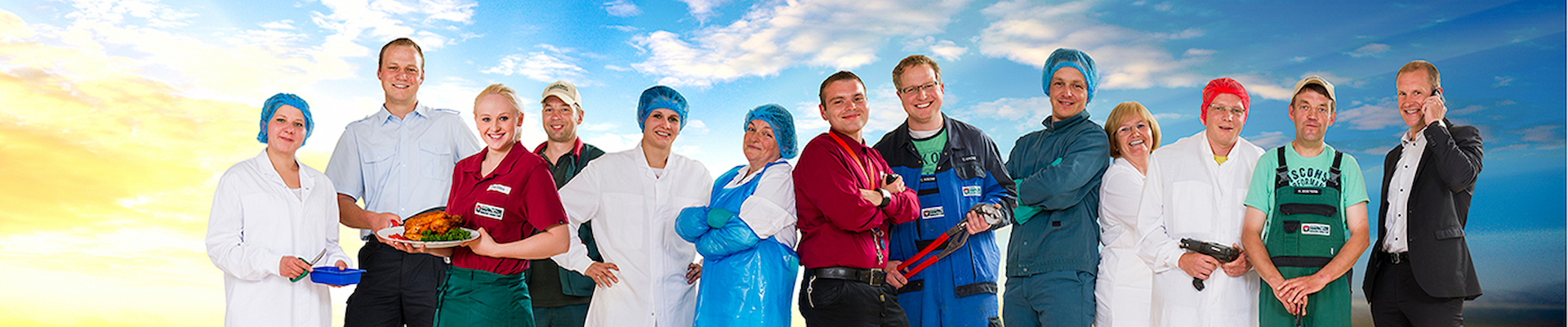 Arbeitnehmer aus verschiedenen Bereichen