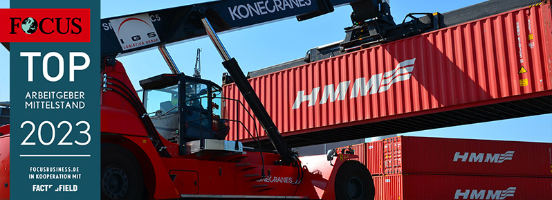 HMM - roter Container - FOCUS TOP ARBEITGEBER MITTELSTAND 2023