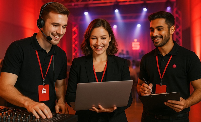 Team plant Veranstaltung gemeinsam.