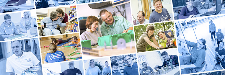 Collage mit Leuten, die verschiedene Aktivitäten ausführen