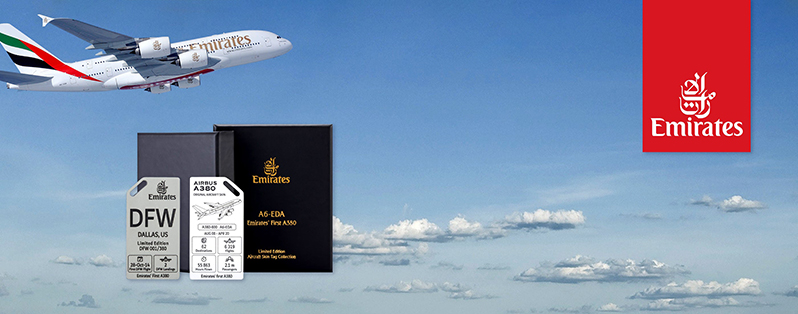 Emirates Airbus A380 über Wolkens