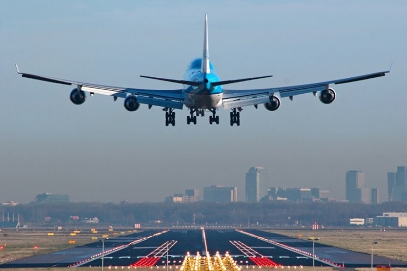 Landung eines Flugzeugs