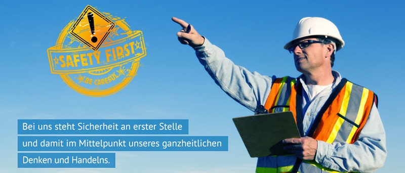 Arbeiter betont Sicherheitsvorrang am Bau