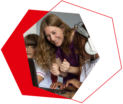 Lehrerin und ein Kind