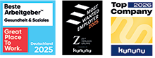 Beste Arbeitgeber Great Place To Work 2025 - kununu - Top Company 2026 kununu