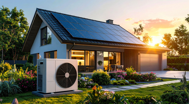 Haus mit Wärmepumpe