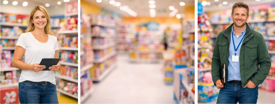 Verschwommener Hintergrund einer hellen Ladenpassage