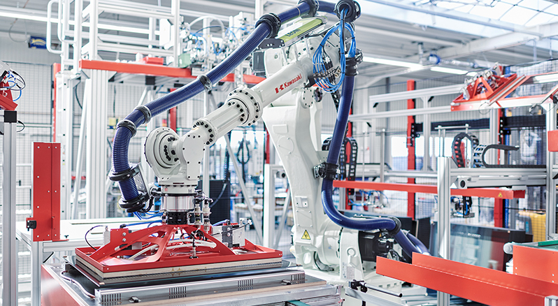 Weißer Industrieroboter
