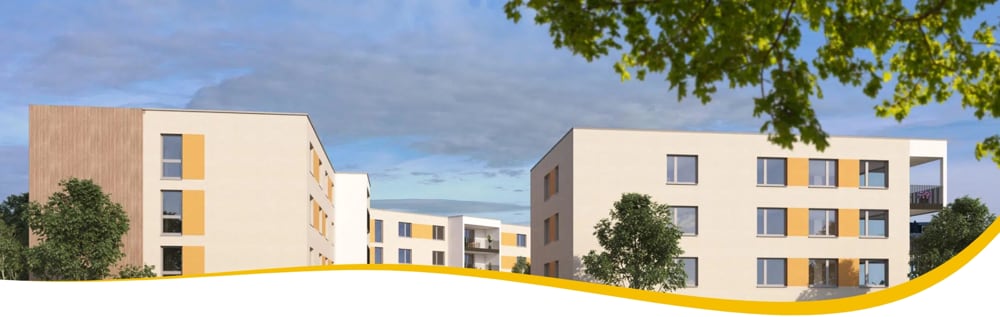 Häuser mit gelben Türen