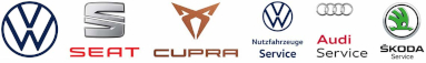 Logos - VW, Seat, Cupra, VW Nutzfahrzeuge Service, Audi Service, Skoda Service