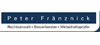 Firmenlogo: Peter Fränznick Wirtschaftsprüfer, Rechtsanwalt, Steuerberater Firmenlogo: Peter Fränznick Wirtschaftsprüfer, Rechtsanwalt, Steuerberater